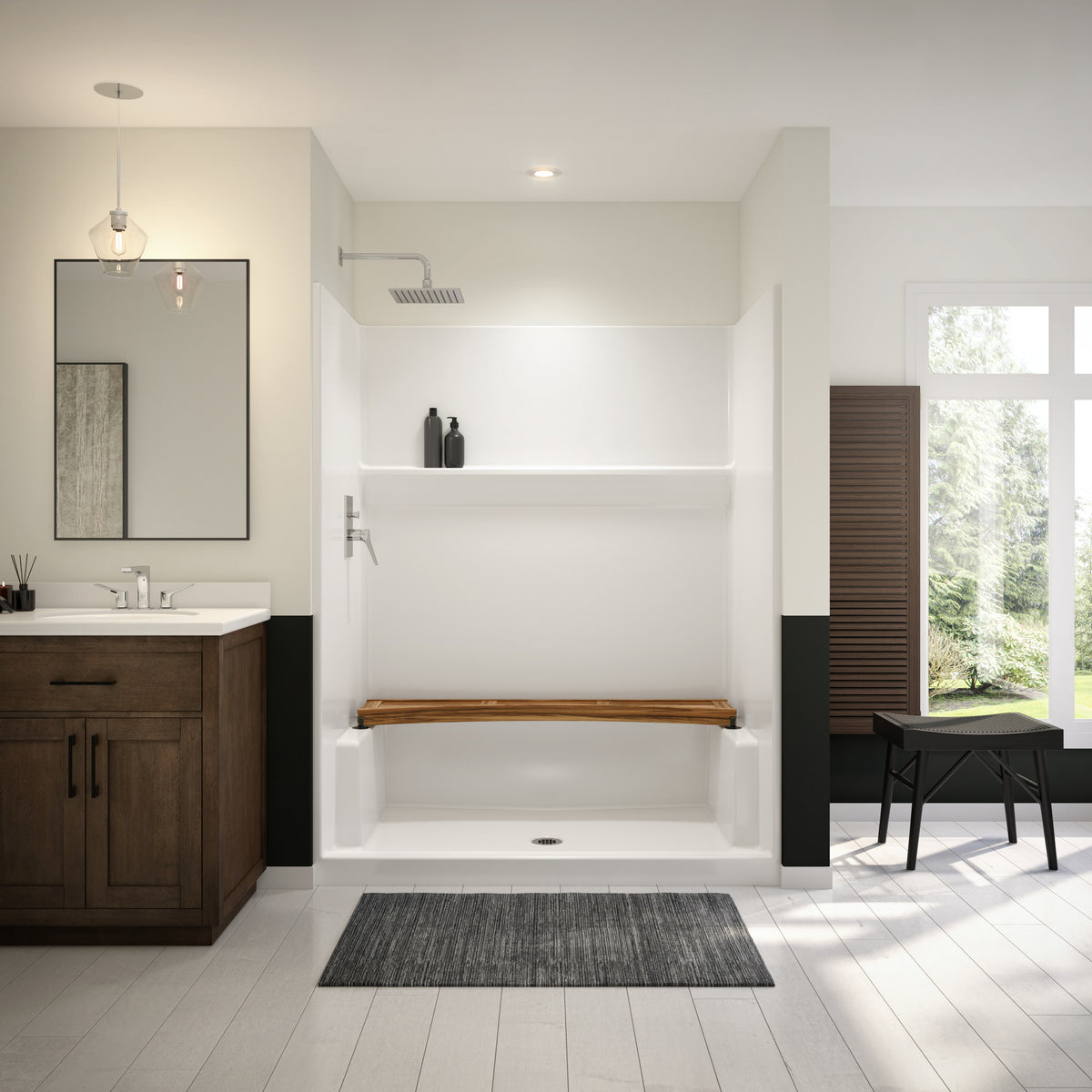 Maax Icon SH6034 Acrylx Alcove Center Drain One-Piece Shower in White - image 5