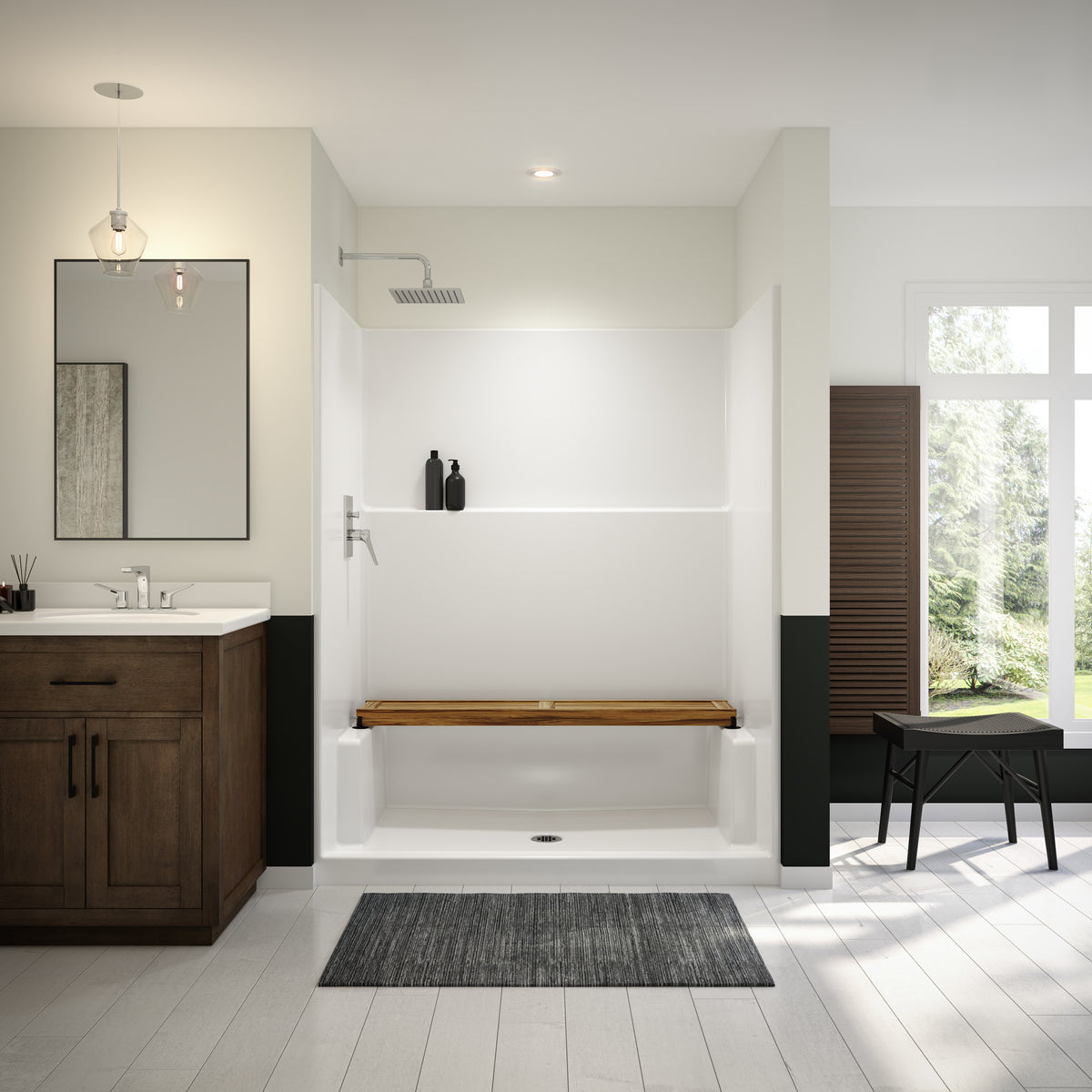 Maax Icon SH6036 AcrylX Alcove Center Drain One-Piece Shower in White - image 4