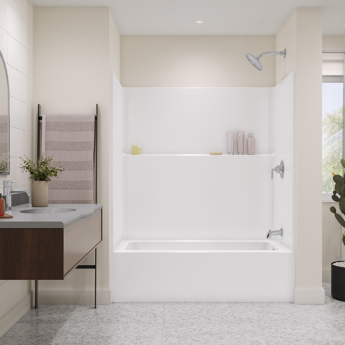 Maax Icon TS6032X AFR AcrylX Alcove One-Piece Tub Shower in White - image 6