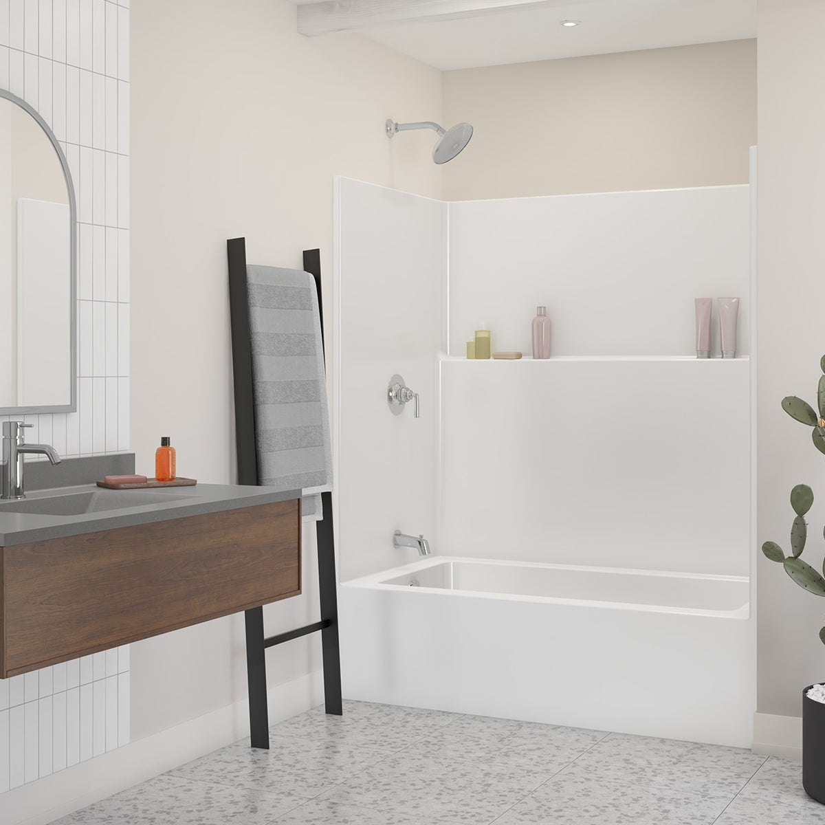 Maax Icon TS6036X AFR Acrylx Alcove One-Piece Tub Shower in White