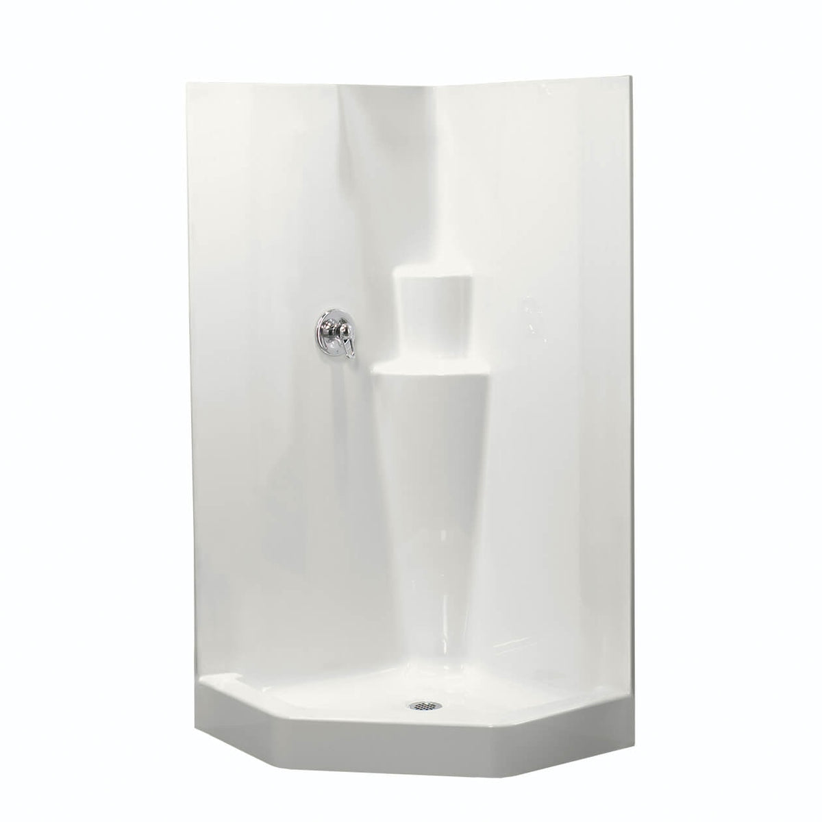 Maax Imperial II 39 x 39 AcrylX Corner Center Drain One-Piece Shower in White - image 3