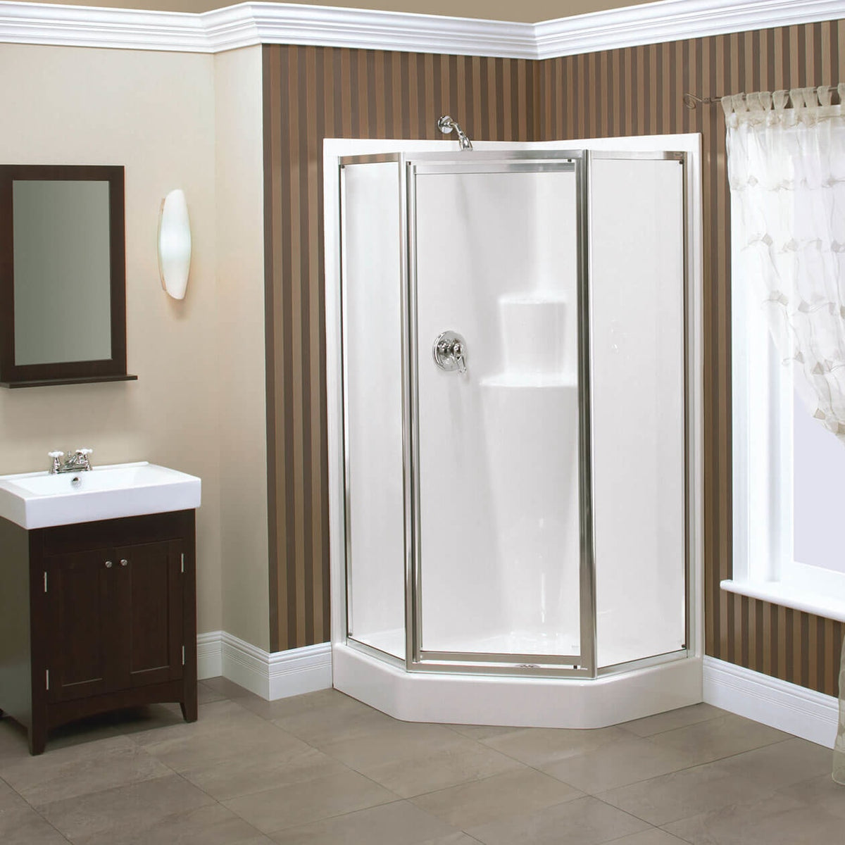 Maax Imperial II 39 x 39 AcrylX Corner Center Drain One-Piece Shower in White - image 4