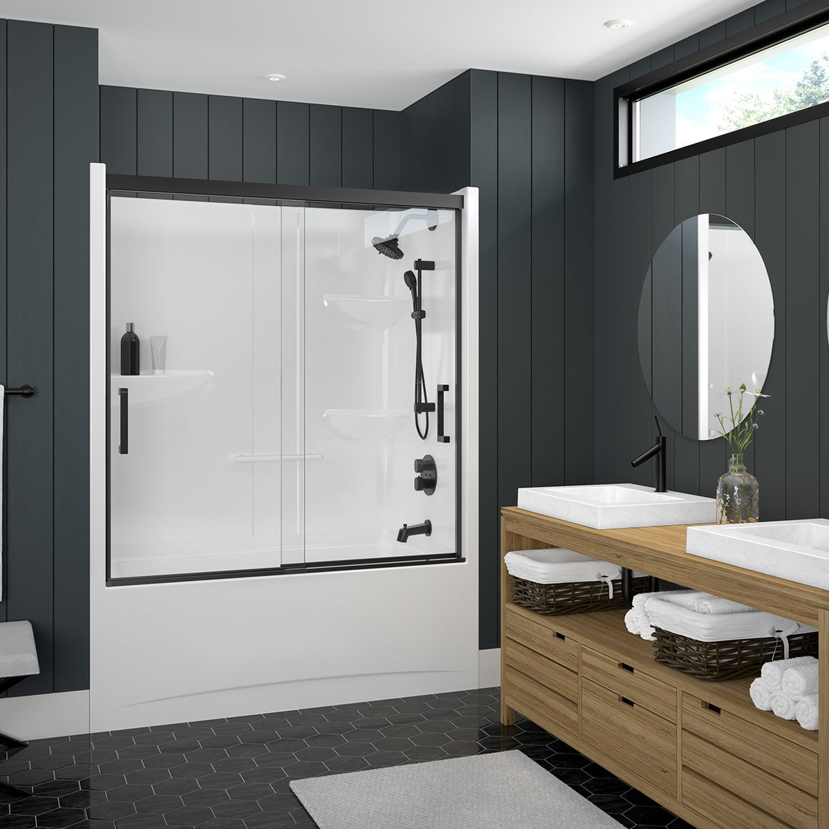 Maax Incognito 57 51-54 x 56 3/4 in 8mm Bypass Tub Door for Alcove Installation - image 3