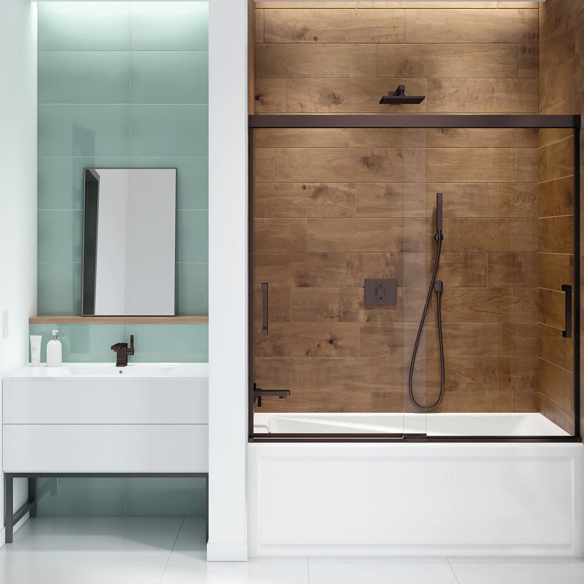 Maax Incognito 57 56-59 x 56 3/4 in 6mm Bypass Tub Door for Alcove Installation - image 6
