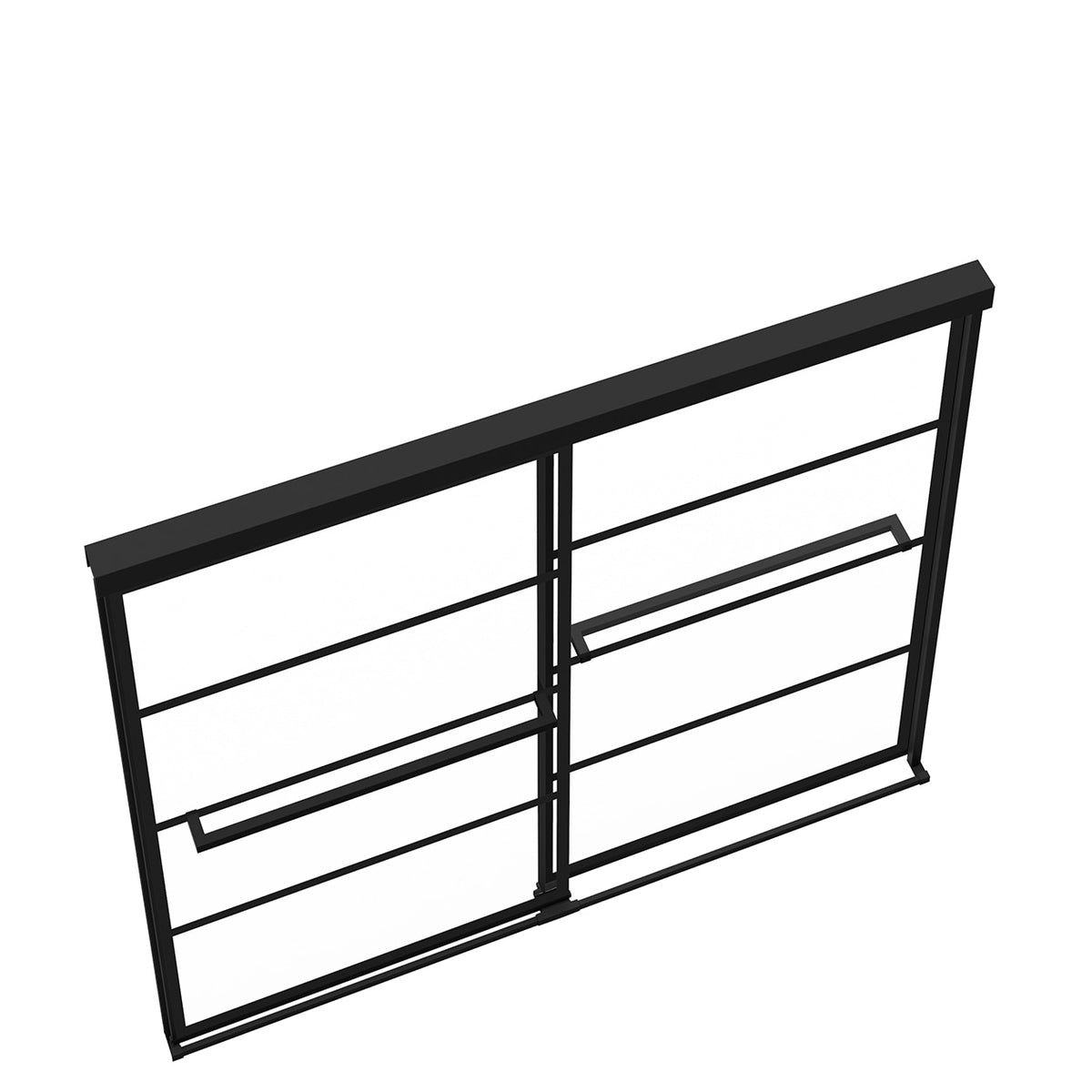 Maax Incognito 57 Shaker 56-59 x 56 3/4 in 8mm Bypass Tub Door for Alcove Installation with Shaker glass in Matte Black - image 5