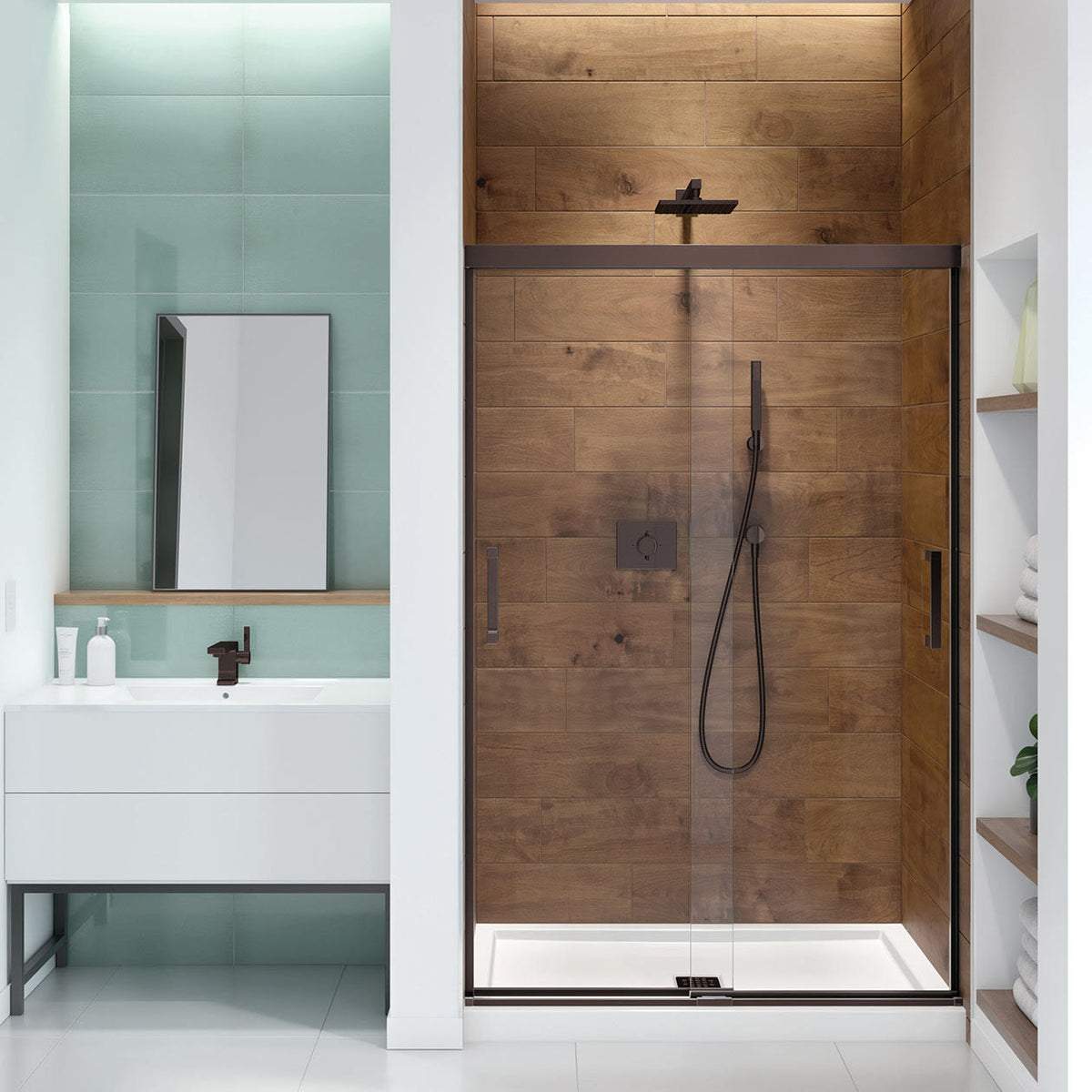 Maax Incognito 70 44-47 x 70 1/2 in 6mm Bypass Shower Door for Alcove Installation - image 6