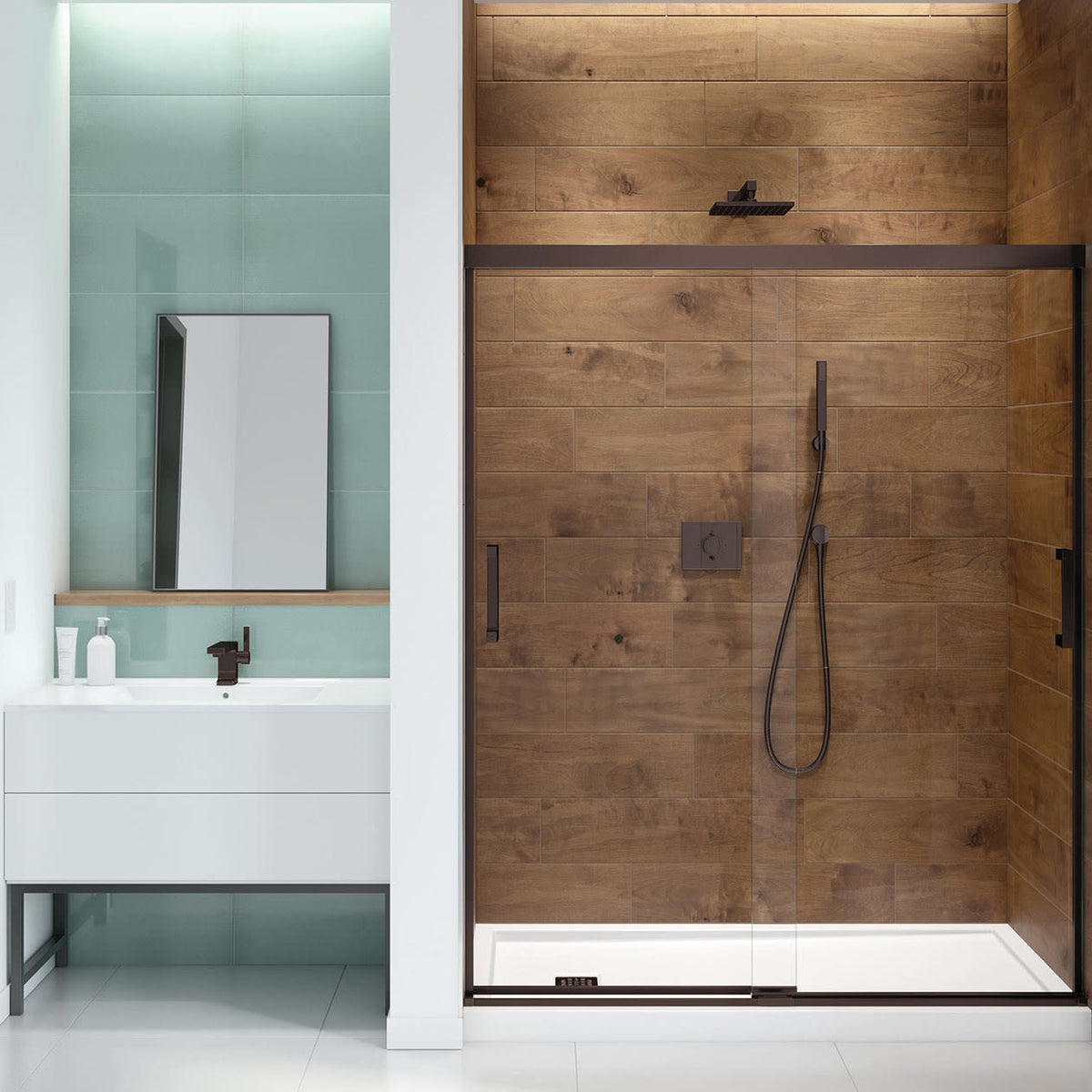 Maax Incognito 70 56-59 x 70 1/2 in 6mm Bypass Shower Door for Alcove Installation - image 6