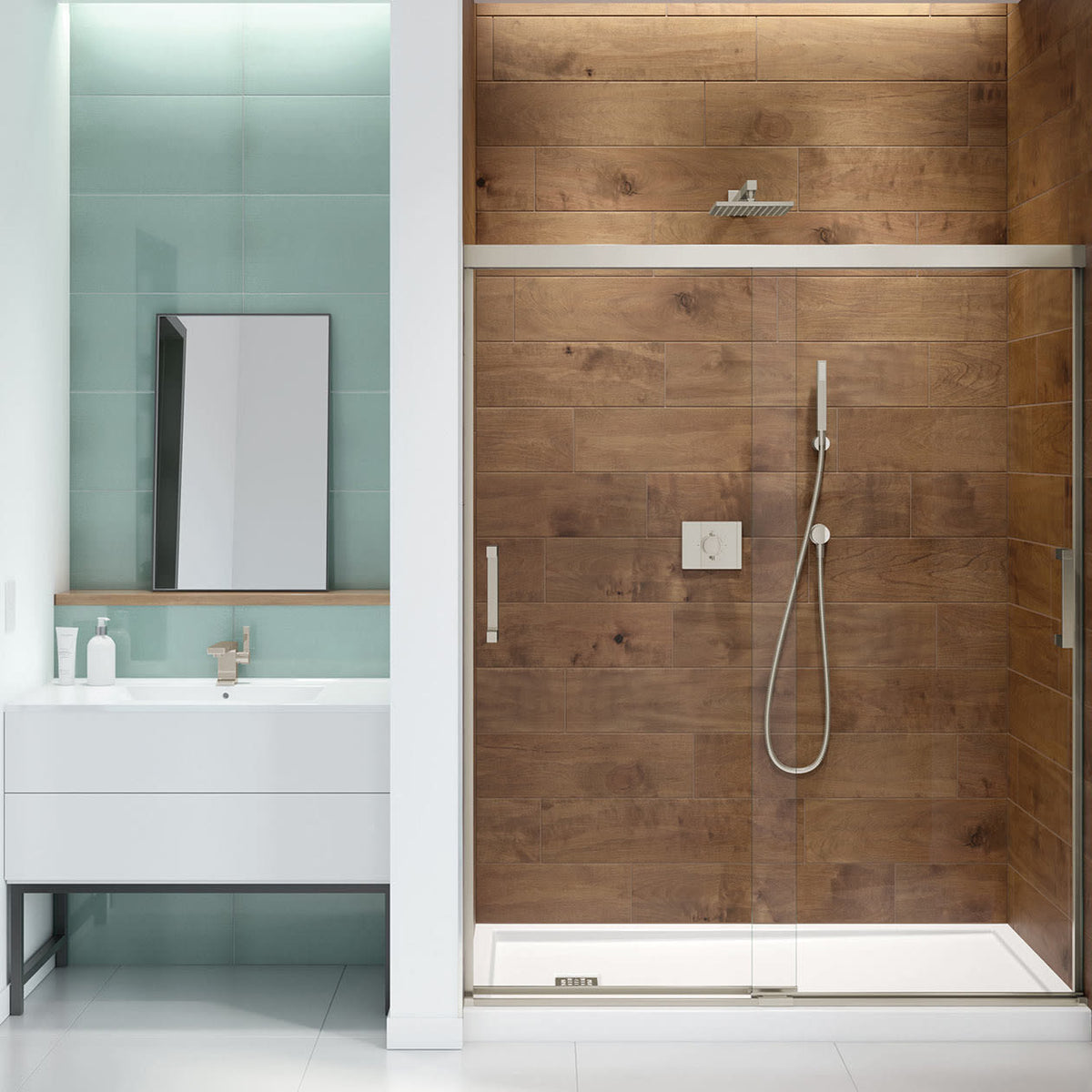 Maax Incognito 70 56-59 x 70 1/2 in 8mm Bypass Shower Door for Alcove Installation - image 6