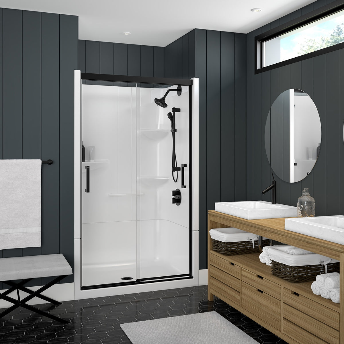 Maax Incognito 74 39-42 x 74 in 8mm Bypass Shower Door for Alcove Installation - image 7