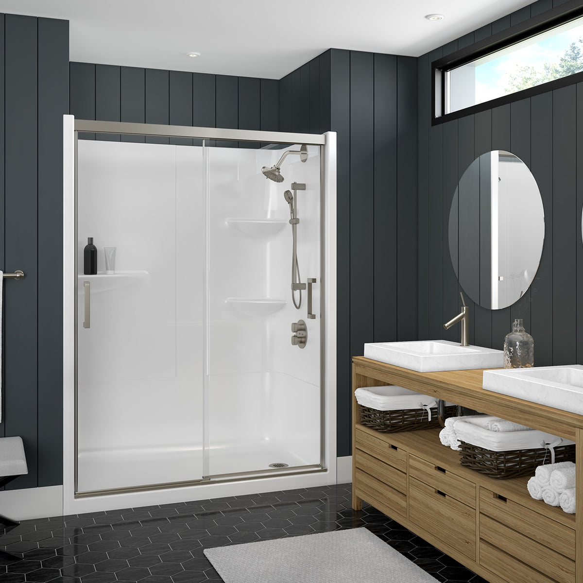 Maax Incognito 74 51-54 x 74 in 8mm Bypass Shower Door for Alcove Installation - image 4