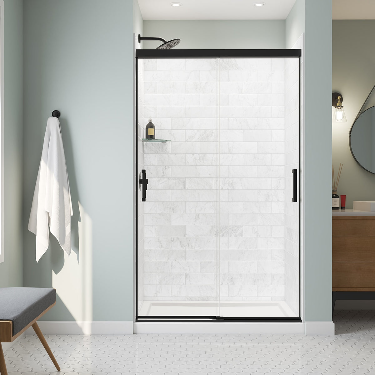 Maax Incognito 76 44-47 x 76 in 8mm Bypass Shower Door for Alcove Installation - image 11