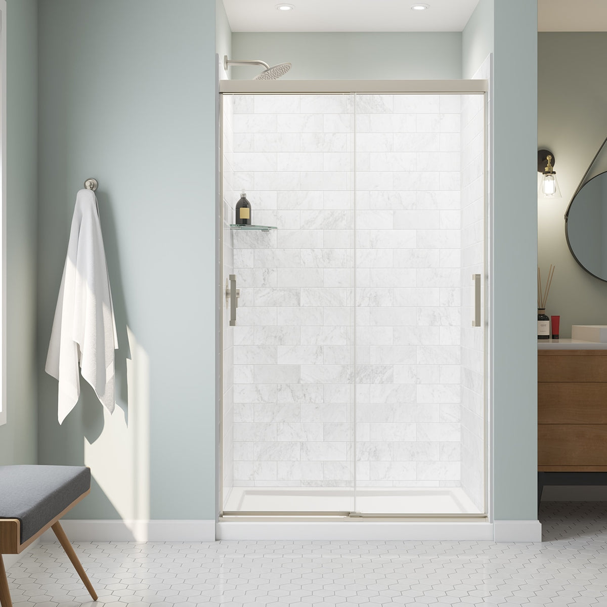 Maax Incognito 76 44-47 x 76 in 8mm Bypass Shower Door for Alcove Installation - image 6
