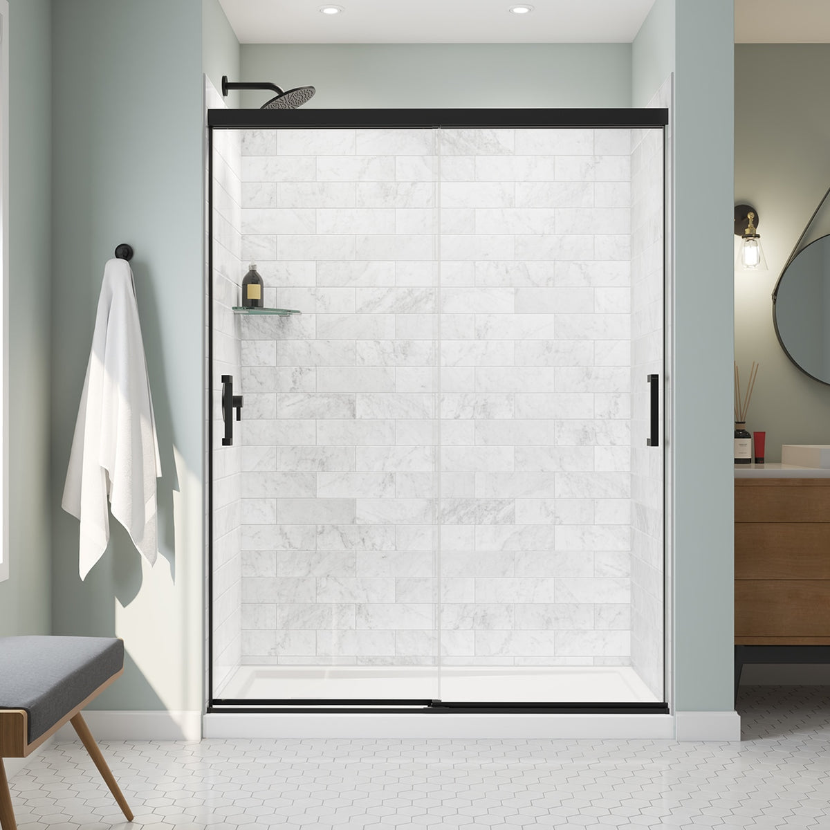 Maax Incognito 76 56-59 x 76 in 8mm Bypass Shower Door for Alcove Installation - image 11