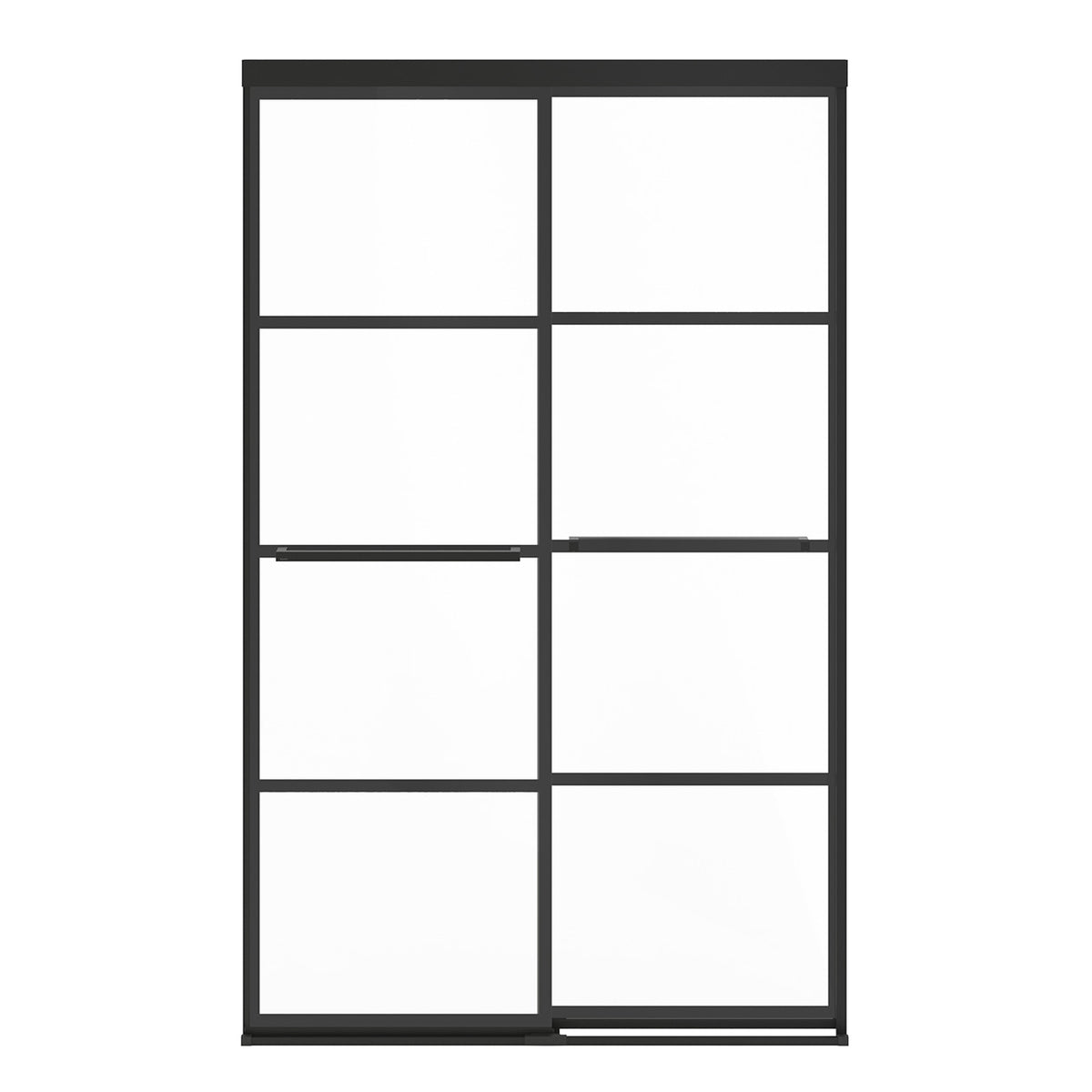 Maax Incognito 76 Shaker 44-47 x 76 in 8mm Bypass Shower Door for Alcove Installation with Shaker glass in Matte Black - image 3