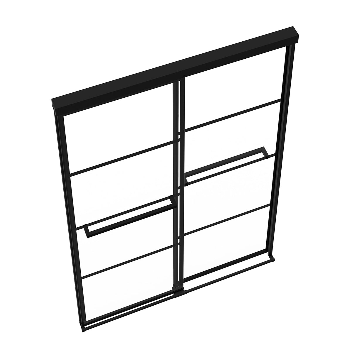 Maax Incognito 76 Shaker 44-47 x 76 in 8mm Bypass Shower Door for Alcove Installation with Shaker glass in Matte Black - image 5