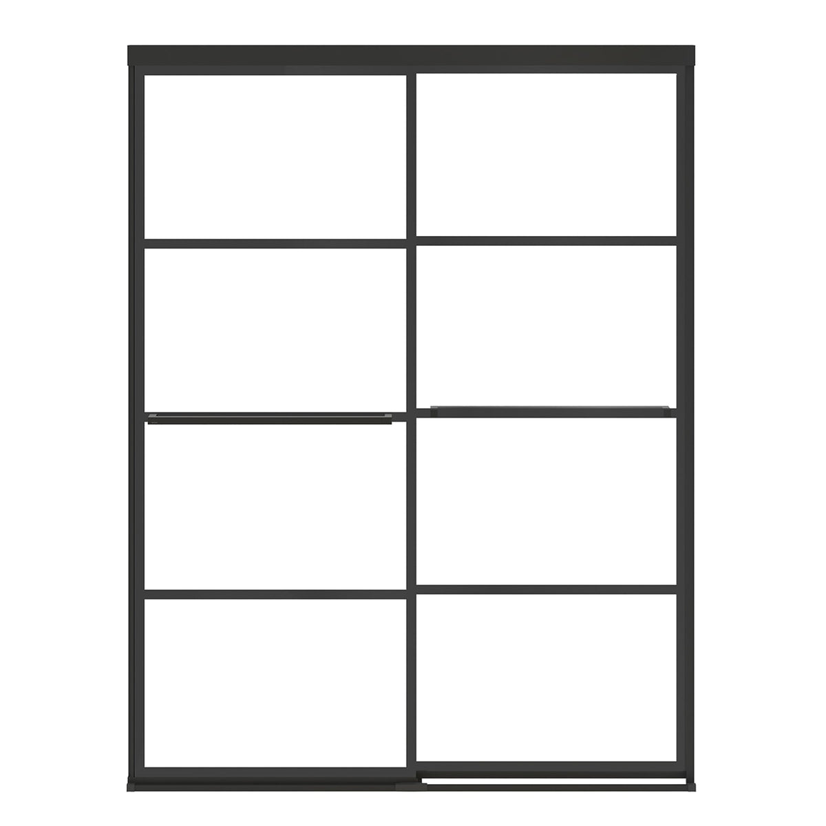 Maax Incognito 76 Shaker 56-59 x 76 in 8mm Bypass Shower Door for Alcove Installation with Shaker glass in Matte Black - image 3