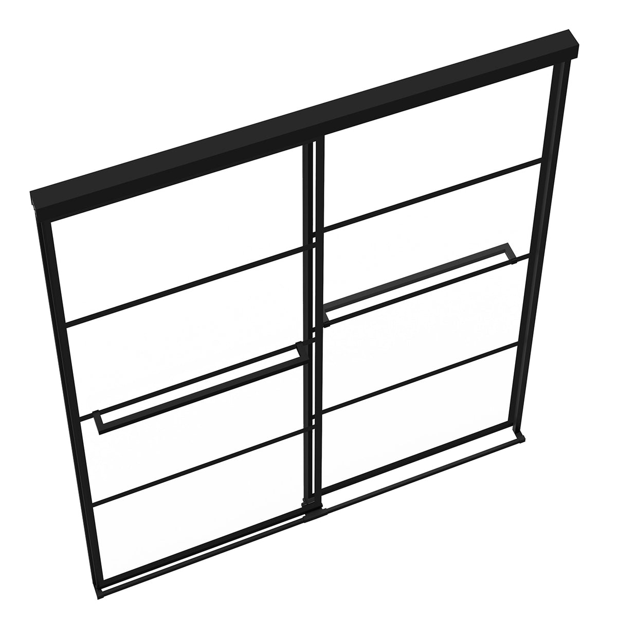 Maax Incognito 76 Shaker 56-59 x 76 in 8mm Bypass Shower Door for Alcove Installation with Shaker glass in Matte Black - image 5