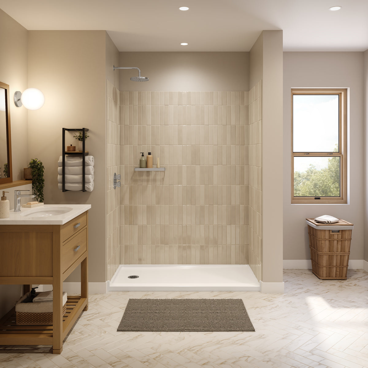 Maax Interflo 6030 Acrylic Alcove Shower Base in White