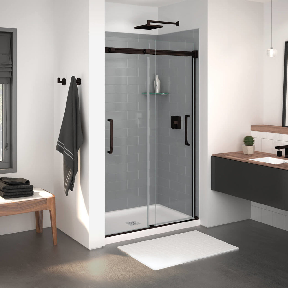 Maax Inverto 43-47 x 70 ½-74 in 8mm Bypass Shower Door for Alcove Installation - image 3