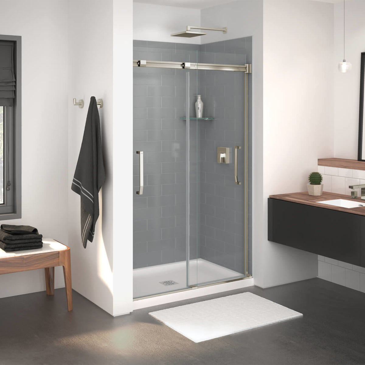 Maax Inverto 43-47 x 70 ½-74 in 8mm Bypass Shower Door for Alcove Installation - image 5