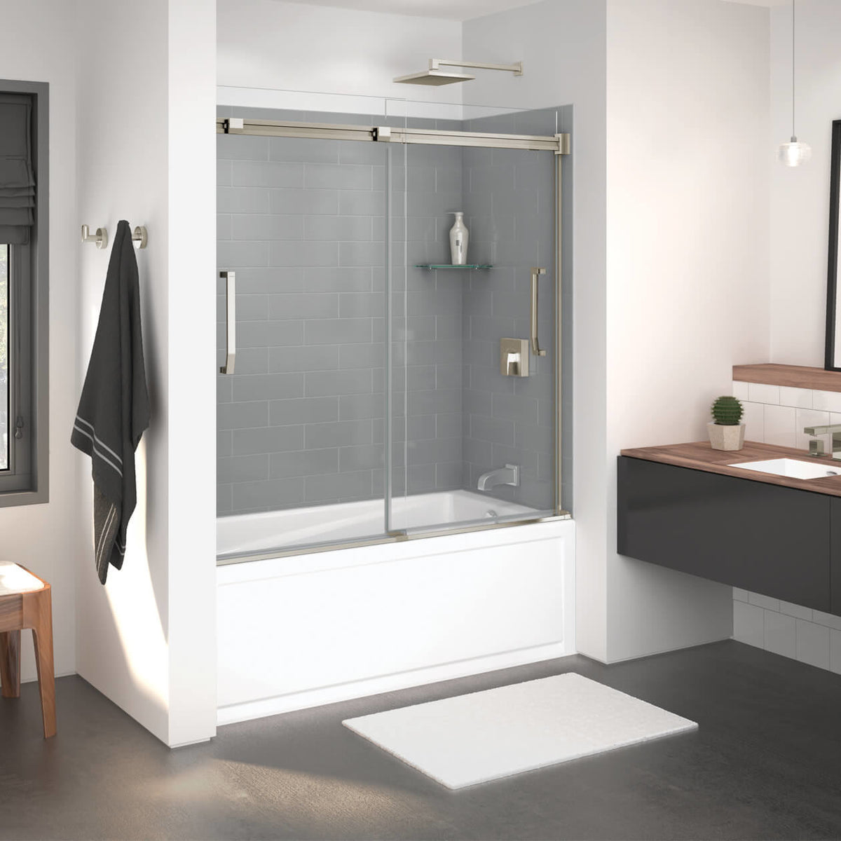 Maax Inverto 56-59 x 55 ½-59 in 8mm Bypass Tub Door for Alcove Installation - image 5