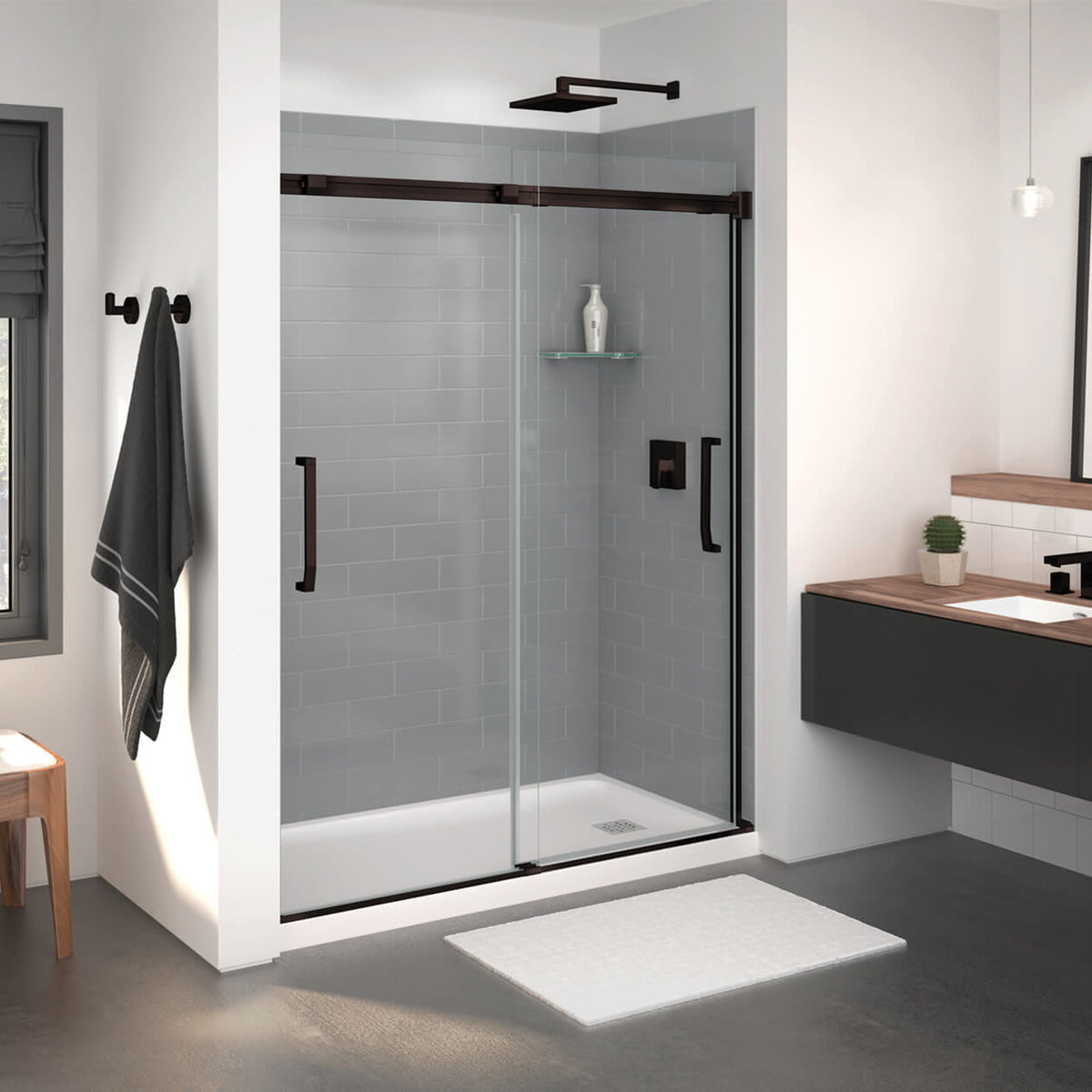 Maax Inverto 56-59 x 70 ½-74 in 8mm Bypass Shower Door for Alcove Installation - image 3