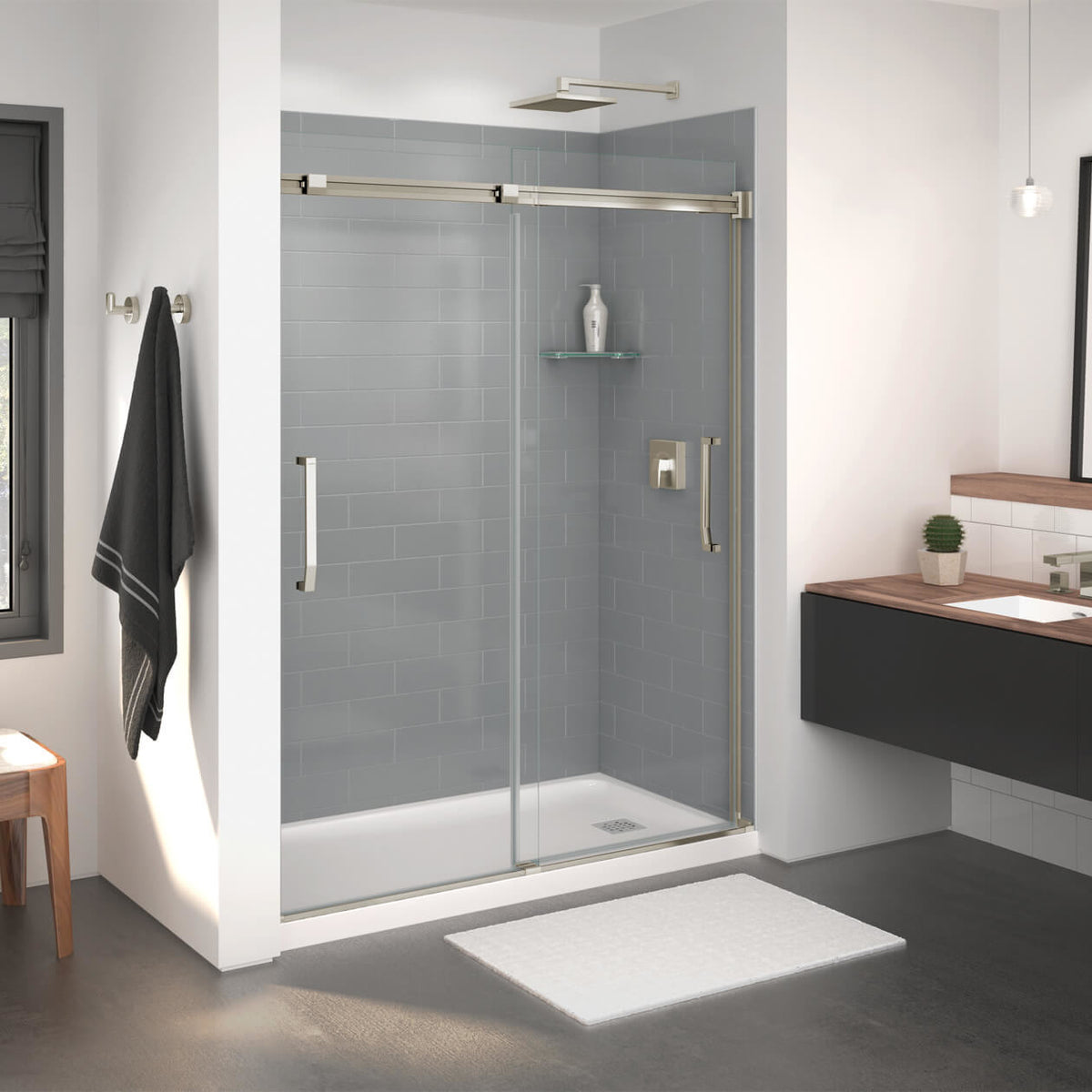 Maax Inverto 56-59 x 70 ½-74 in 8mm Bypass Shower Door for Alcove Installation - image 5