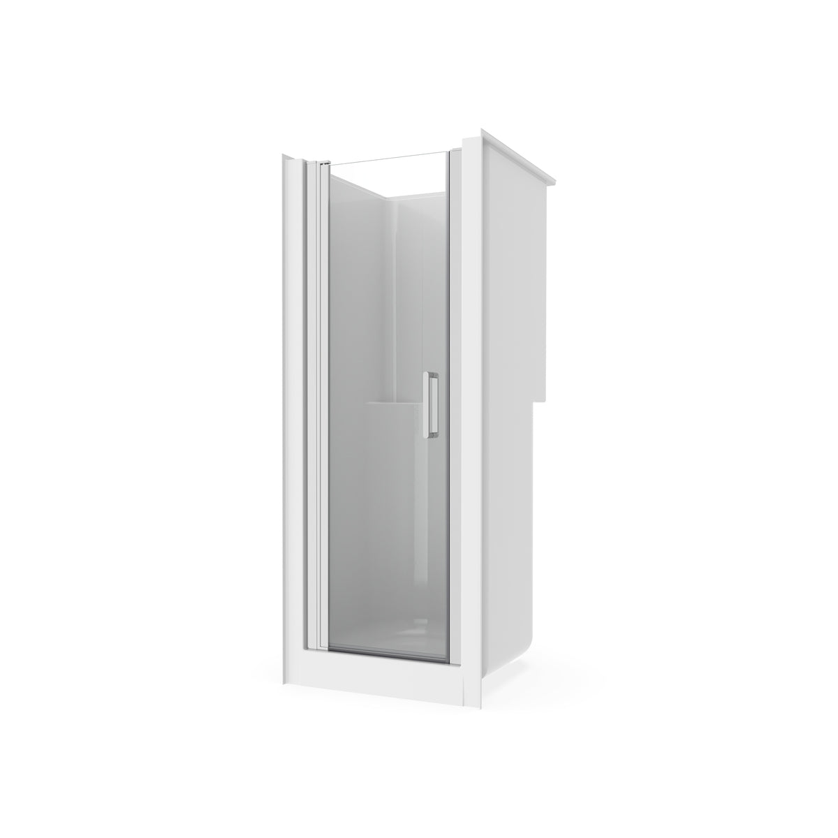 Maax Jasmin Sleek DI 30 x 32 AcrylX Alcove Center Drain One-Piece Shower in White with Clear Shower Door - image 3