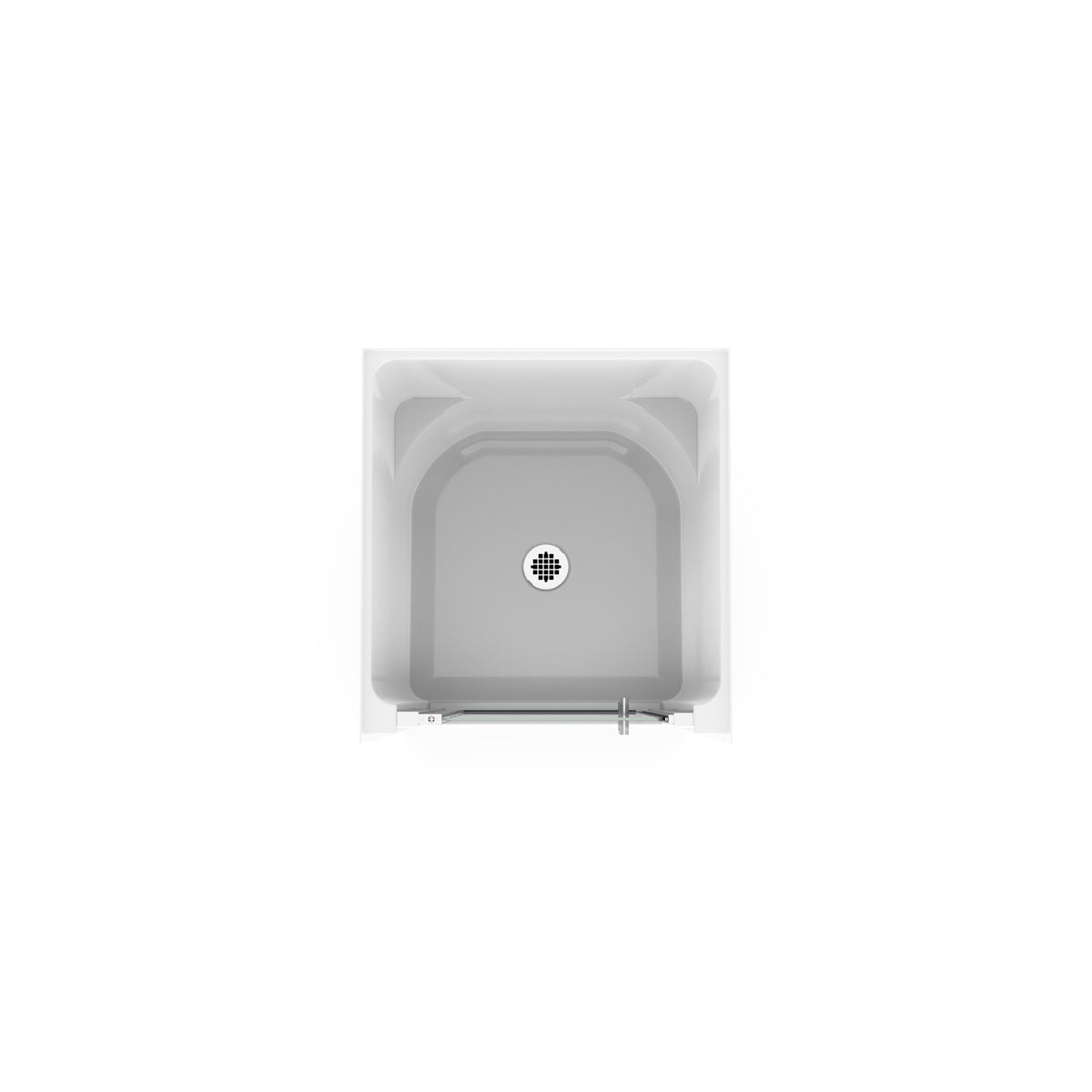 Maax Jasmin Sleek DI 30 x 32 AcrylX Alcove Center Drain One-Piece Shower in White with Clear Shower Door - image 4