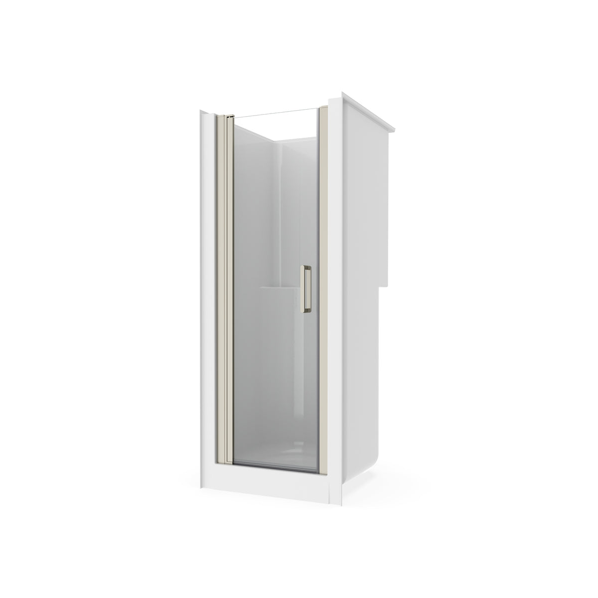 Maax Jasmin Sleek DI 30 x 32 AcrylX Alcove Center Drain One-Piece Shower in White with Clear Shower Door - image 8