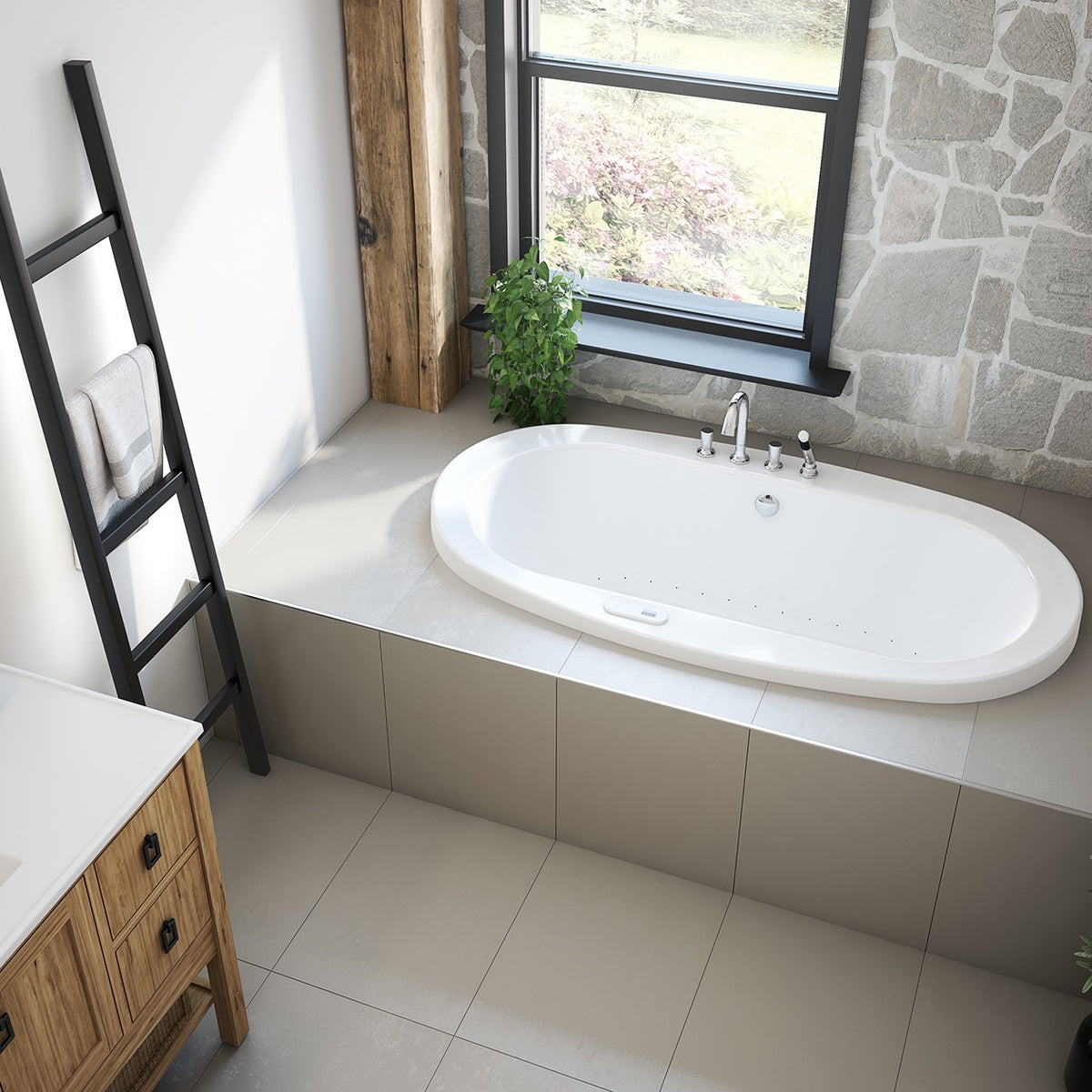 Maax Jazz 66 x 36 Acrylic Drop-in Center Drain Bathtub in White - image 5