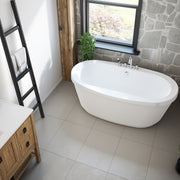 Maax Jazz F 66 x 36 Acrylic Freestanding Center Drain Bathtub in White with White Skirt