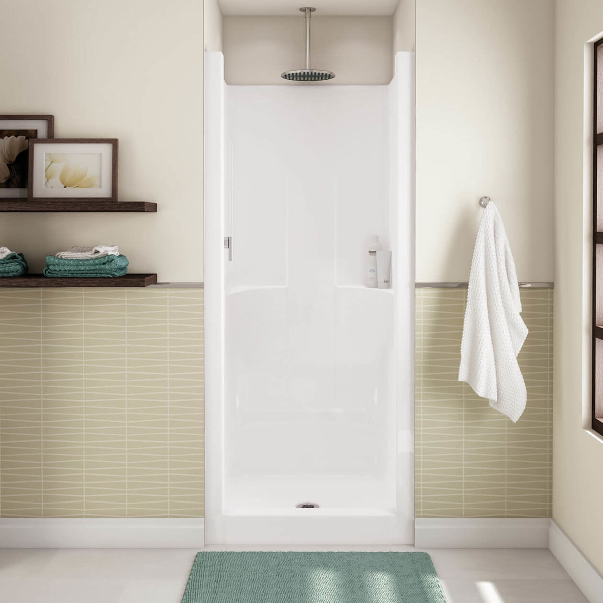 Maax Jupiter F32 32 x 33 AcrylX Alcove Center Drain One-Piece Shower in White