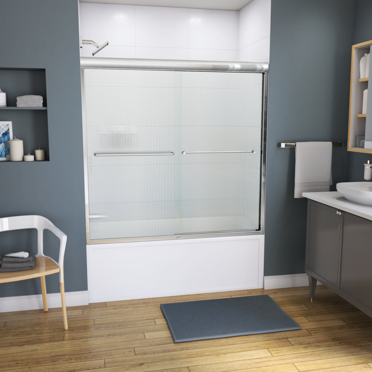 Maax Kameleon 55-59 x 57 in 6 mm Bypass Tub Door for Alcove Installation - image 16
