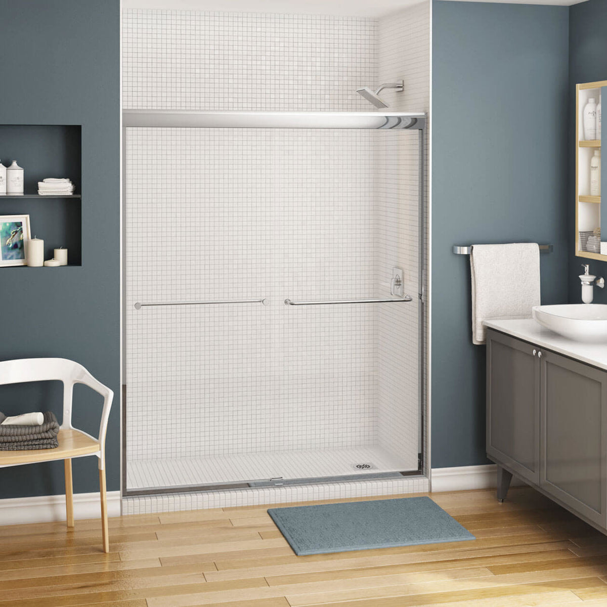 Maax Kameleon 55-59 x 71 in 8 mm Bypass Shower Door for Alcove Installation