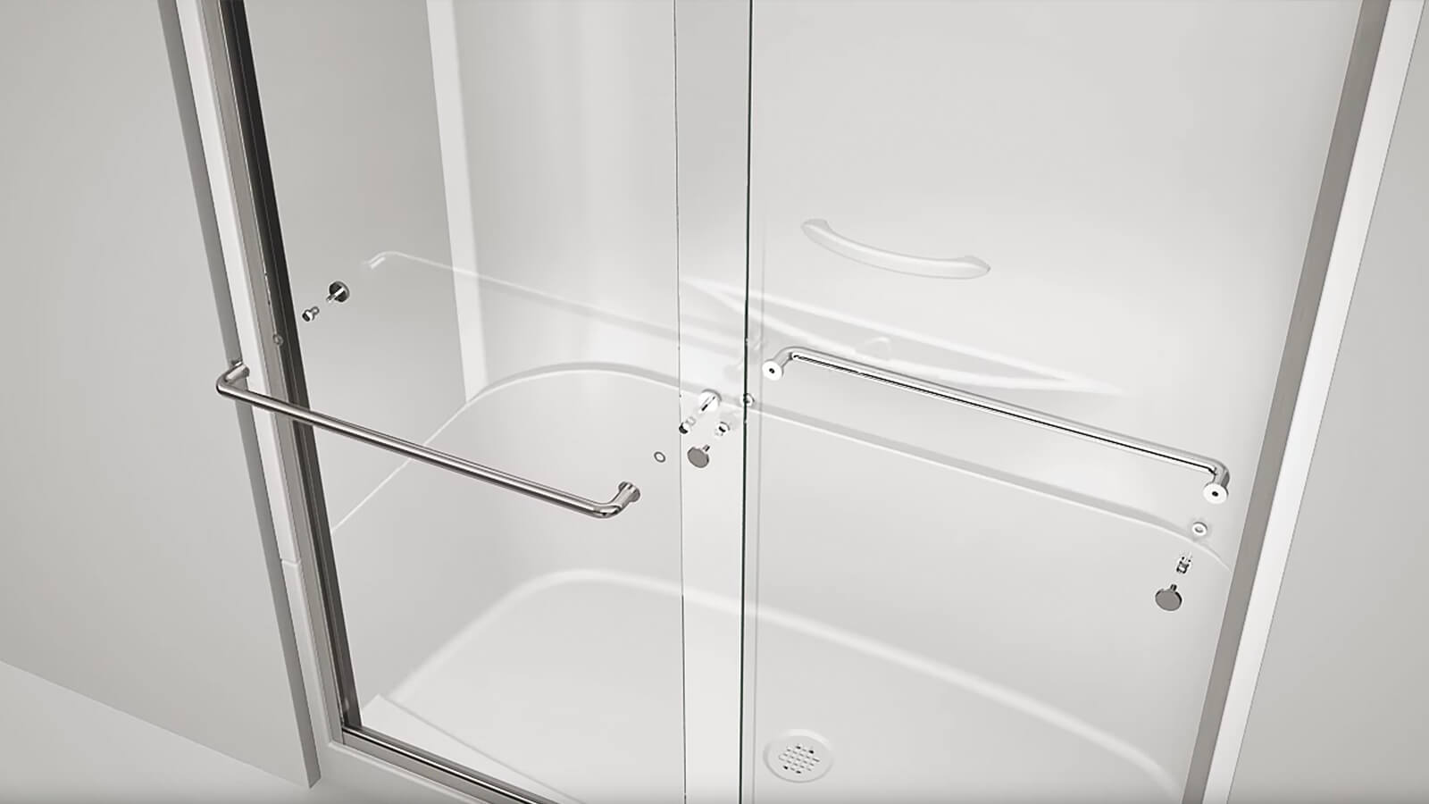 Kameleon 55-59 x 57 in. 8 mm Bypass Tub Door for Alcove Installation with Clear glass in Brushed Nickel - Plumbing Market
