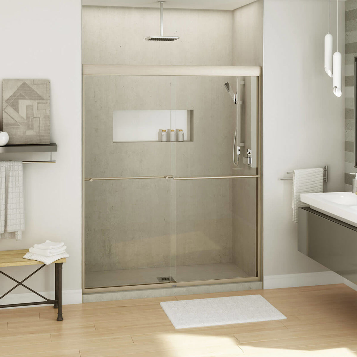 Maax Kameleon SC 55-59 x 71 in 8 mm Bypass Shower Door for Alcove Installation - image 13