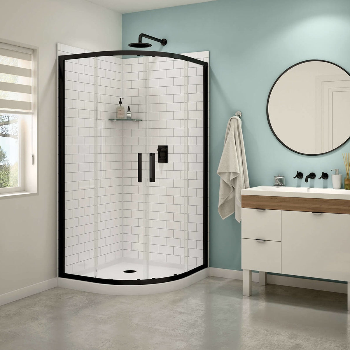 Maax Kassia 38 x 38 Acrylic Center Drain Shower Kit in White - image 5