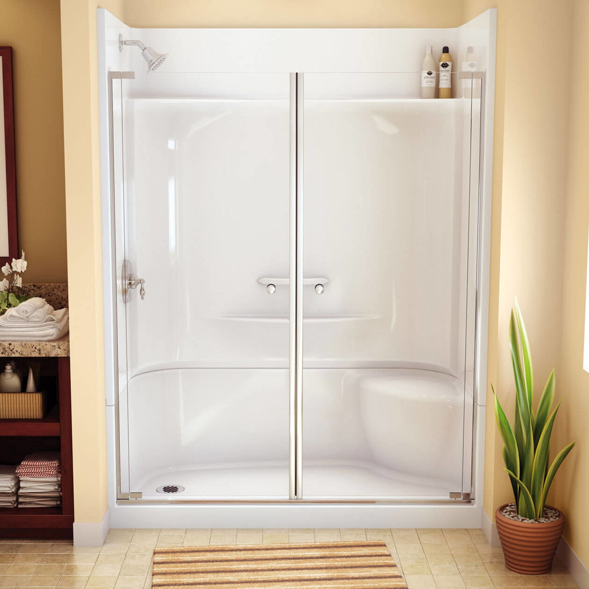 Maax KDS 3060 AFR AcrylX Alcove Four-Piece Shower in White