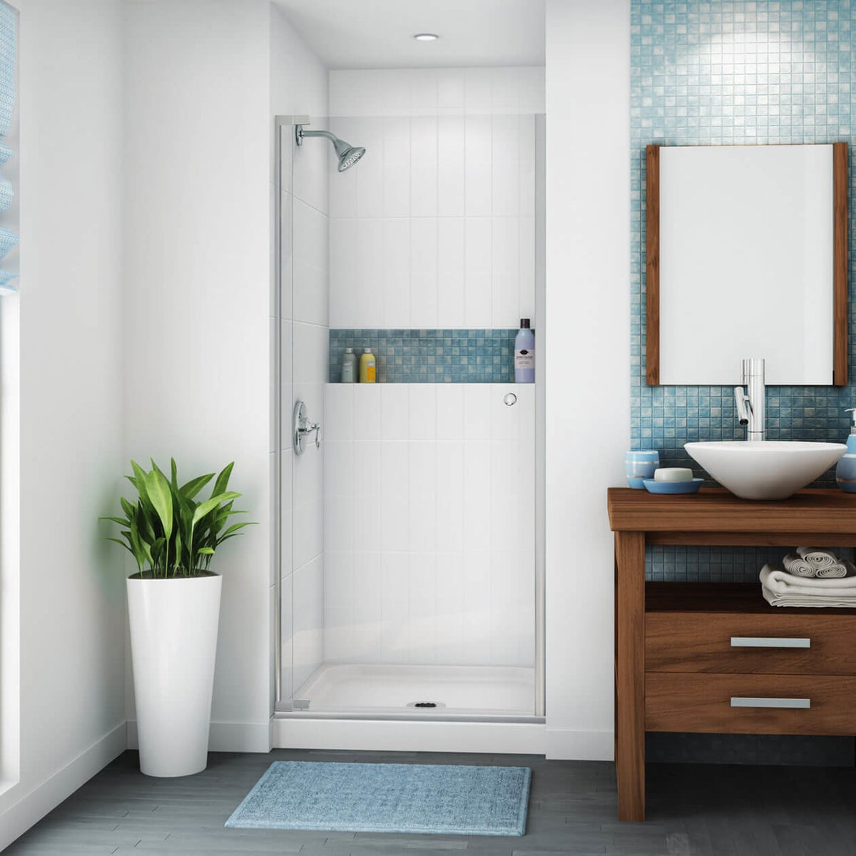 Maax KDS 3232 AcrylX Alcove Center Drain Four-Piece Shower in White - image 4