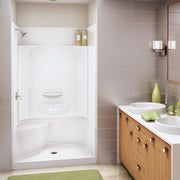 Maax KDS 3448 AFR AcrylX Alcove Center Drain Four-Piece Shower in White