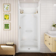 Maax KDS 3636 AFR AcrylX Alcove Center Drain Four-Piece Shower in White