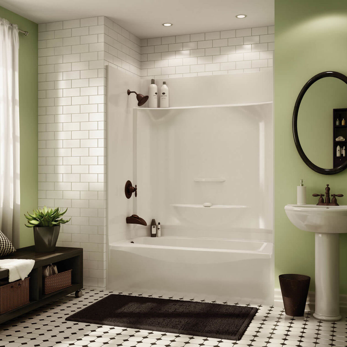 Maax KDTS 3260 AFR AcrylX Alcove Four-Piece Tub Shower in White