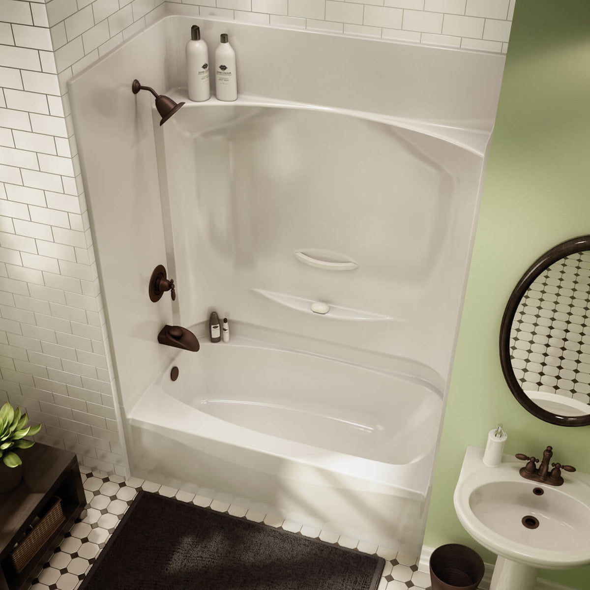 Maax KDTS 3260 AFR AcrylX Alcove Four-Piece Tub Shower in White - image 2