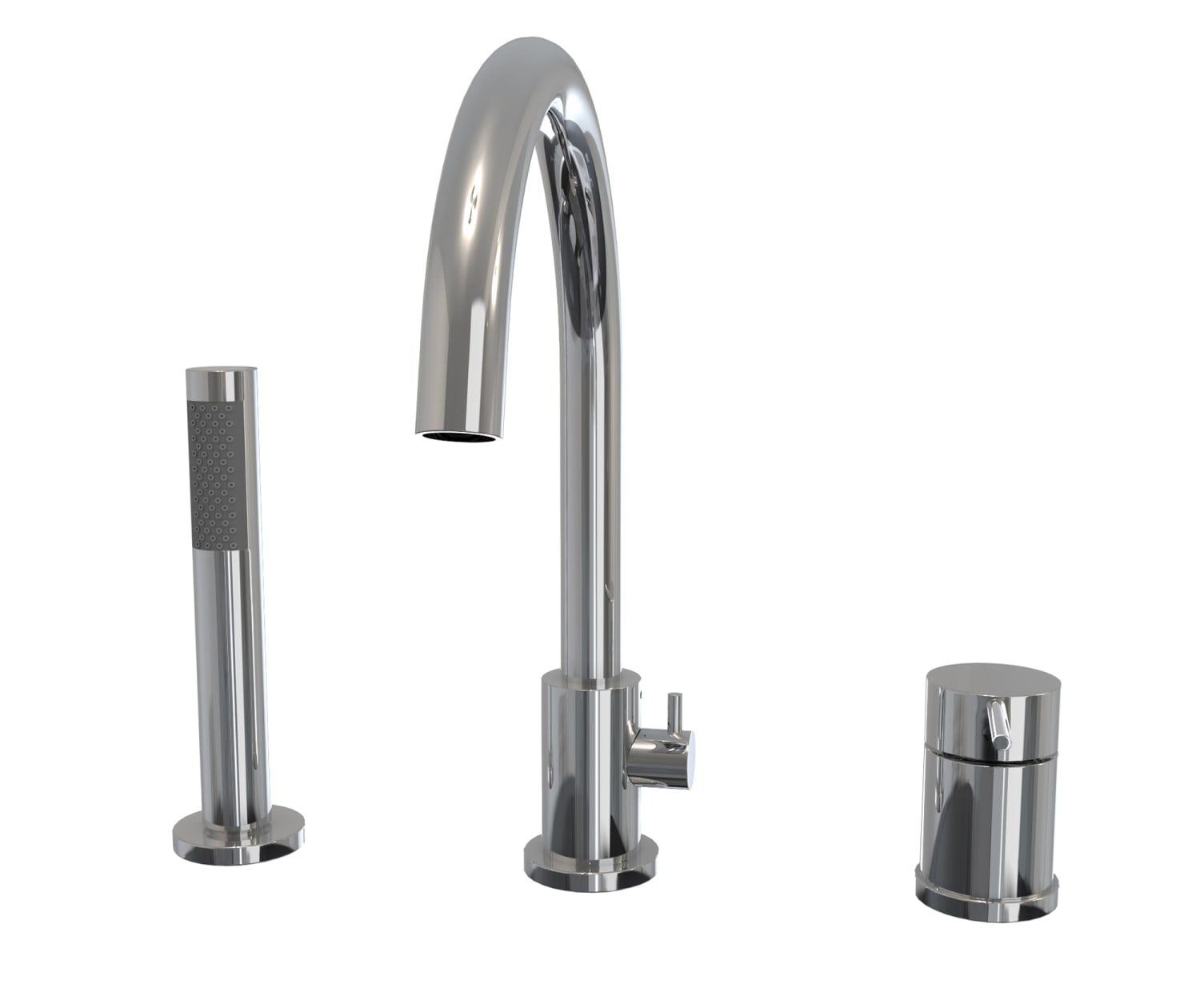 Keros Deckmounted Tub Faucet with Handshower in Chrome - Plumbing Market