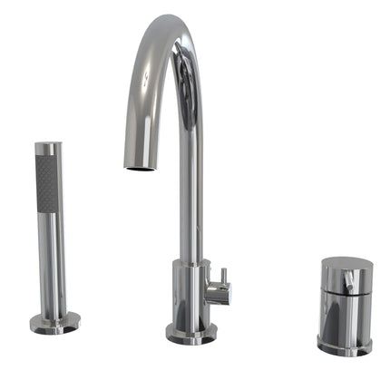 Keros Deckmounted Tub Faucet with Handshower in Chrome - Plumbing Market