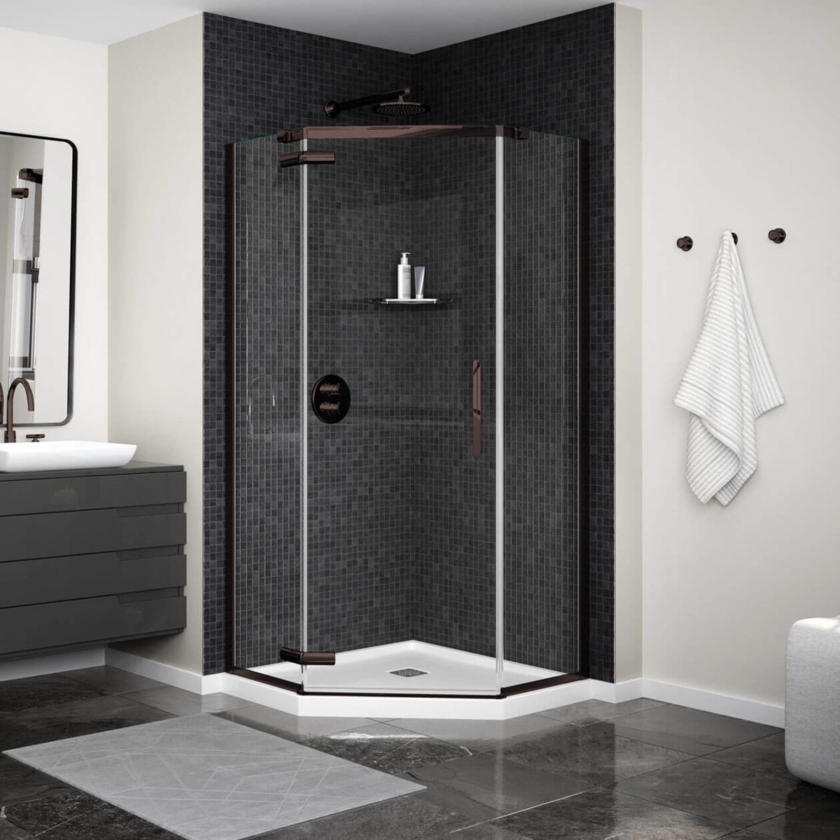 Maax Link Curve Neo-angle 40 x 40 x 75 in 8mm Pivot Shower Door for Corner Installation - image 4