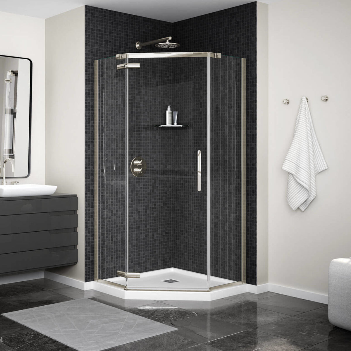 Maax Link Curve Neo-angle 40 x 40 x 75 in 8mm Pivot Shower Door for Corner Installation - image 6