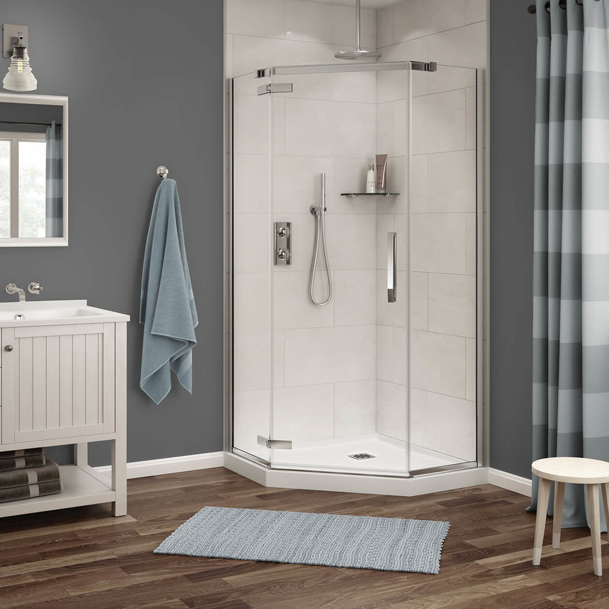 Maax Link Neo-angle 40 x 40 x 75 in 8mm Pivot Shower Door for Corner Installation