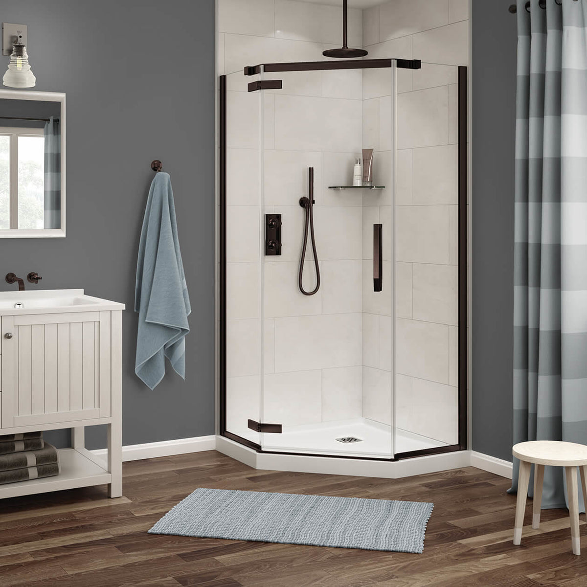 Maax Link Neo-angle 40 x 40 x 75 in 8mm Pivot Shower Door for Corner Installation - image 4